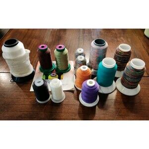 Lot of 13 Spools: Yli "Jeans Stitch" Thread + Wooly Isacord Variations More!